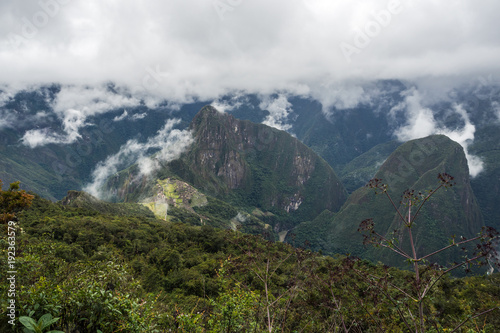 Landscape of Machu Picchu, climbing Machu Picchu mountain.