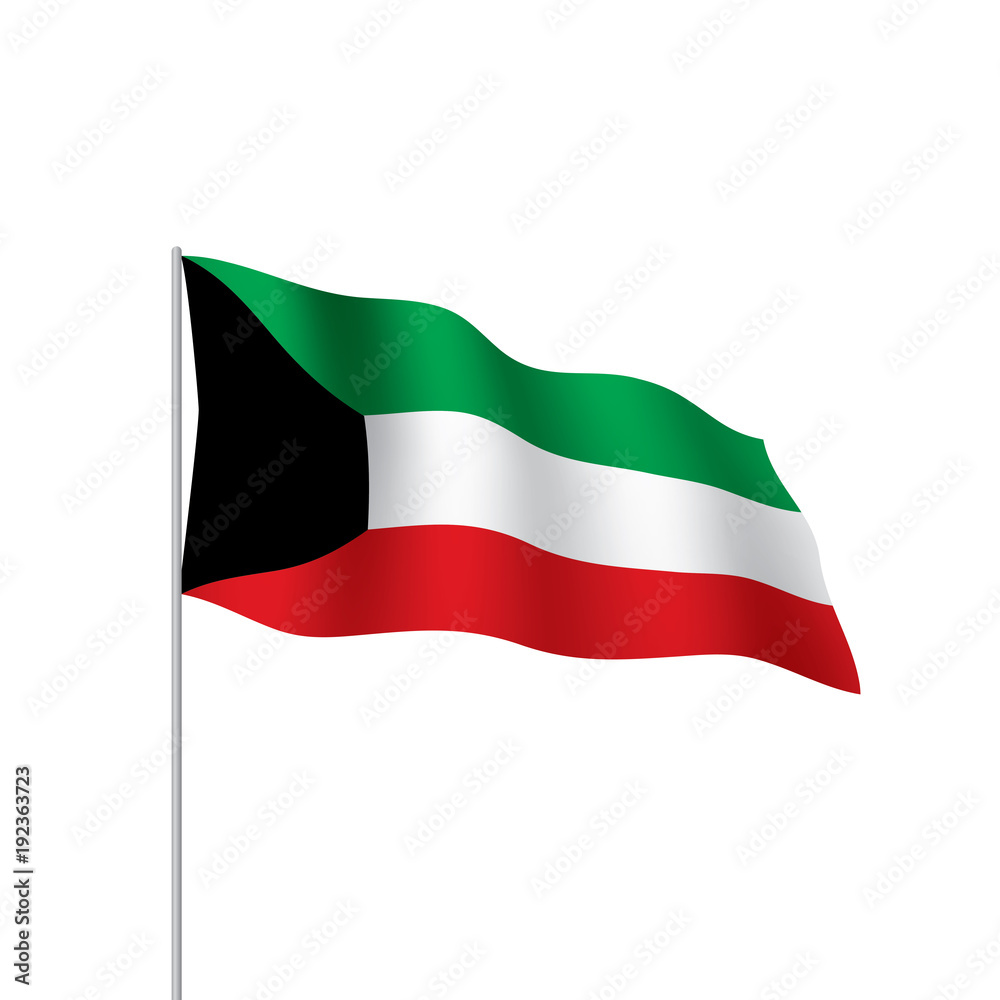 Obraz premium Kuwait flag, vector illustration