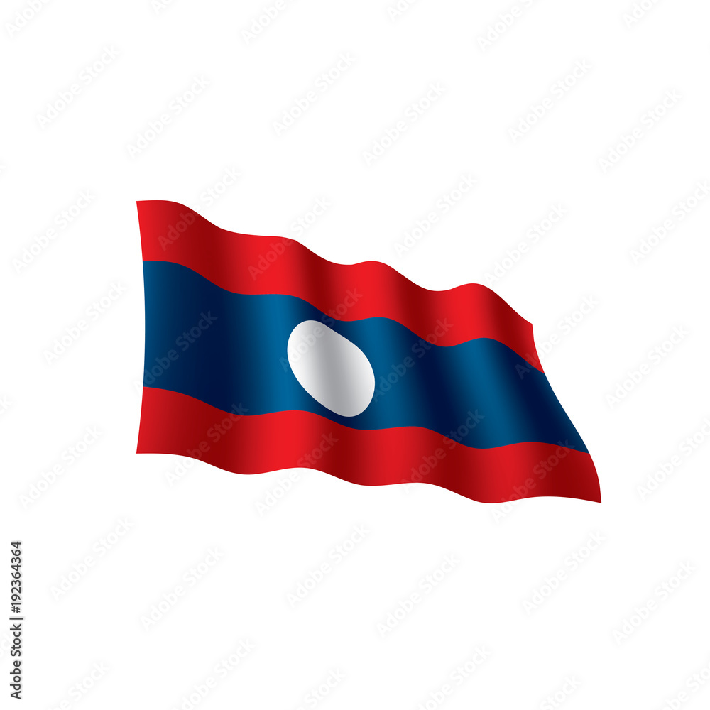 Naklejka premium Laos flag, vector illustration