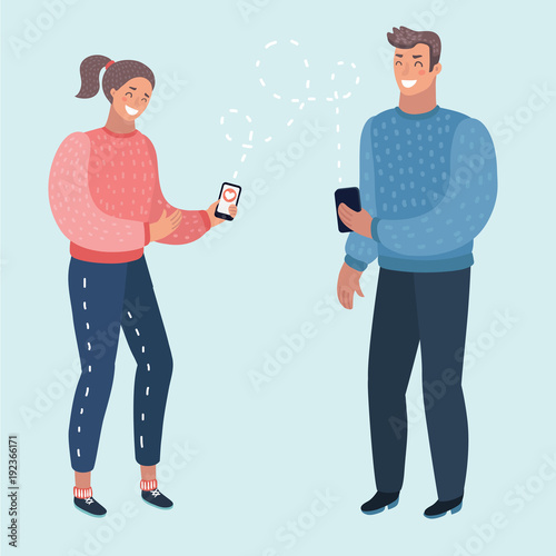 Photos Man and woman communicate