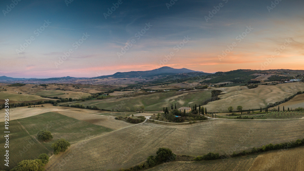 Panoramic view above Tuscany