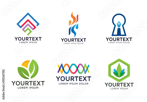 Collection of Abstracts logo. Set of vector symbol logos and icons for business or organisation. Abstract and colorful - Vector logo template
