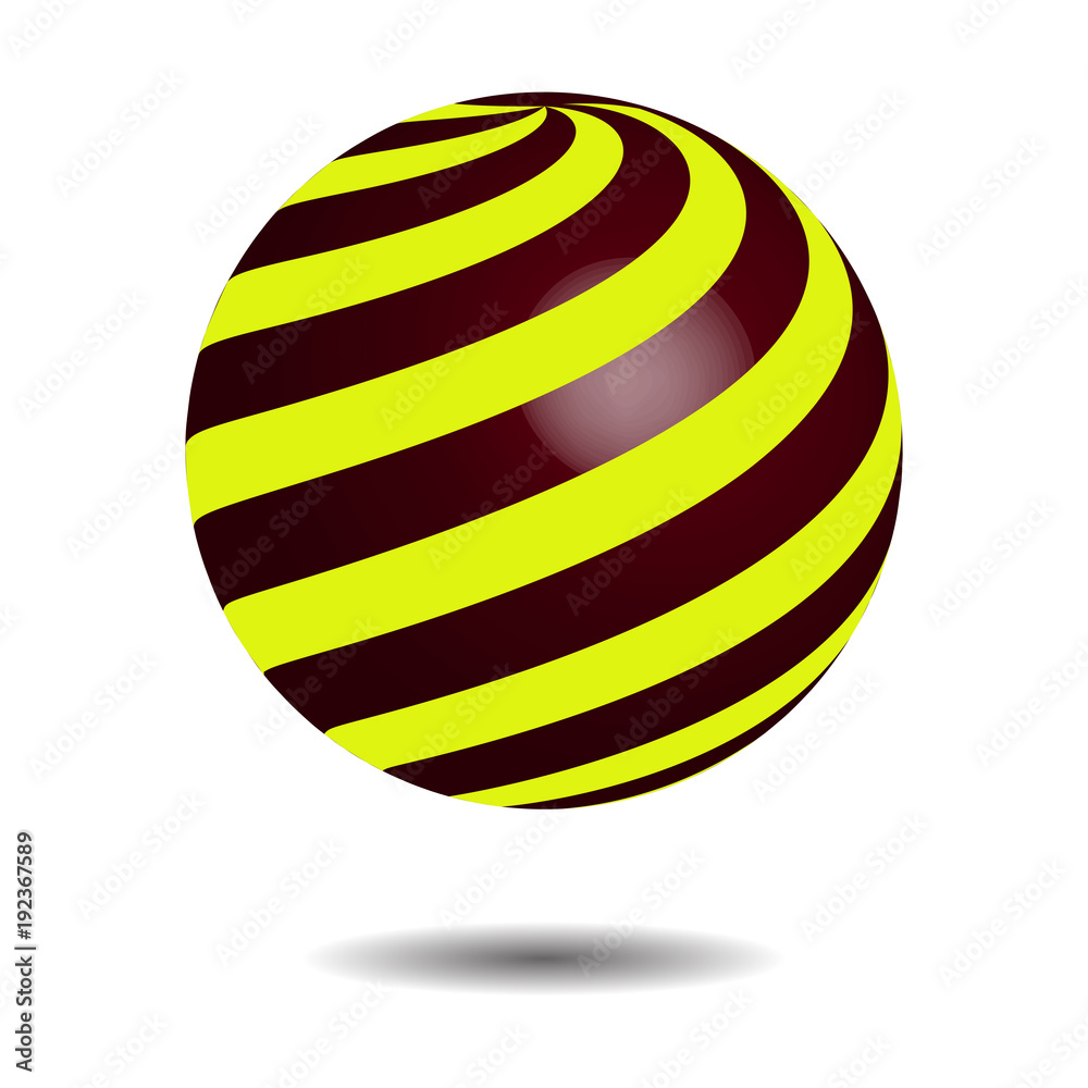Abstract  Circle  Logo Design, 3D Globe Spiral Vector. Circle logo with shadow