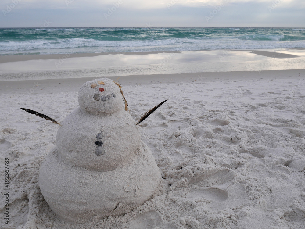 Obraz premium Snowman on the beach