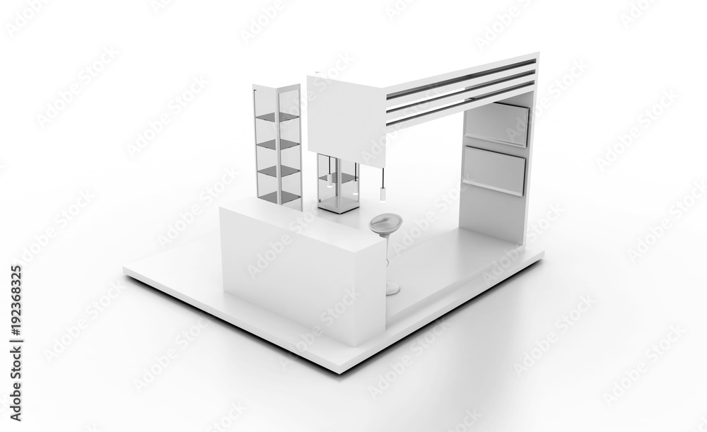 Exhibition stand on white, original 3d rendering and models Exhibition stand on white, original 3d rendering and models
