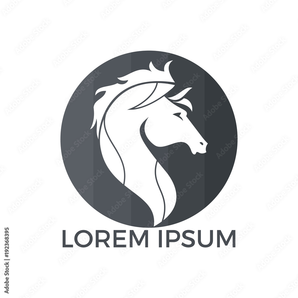 Elegant Head Horse Logo Design.