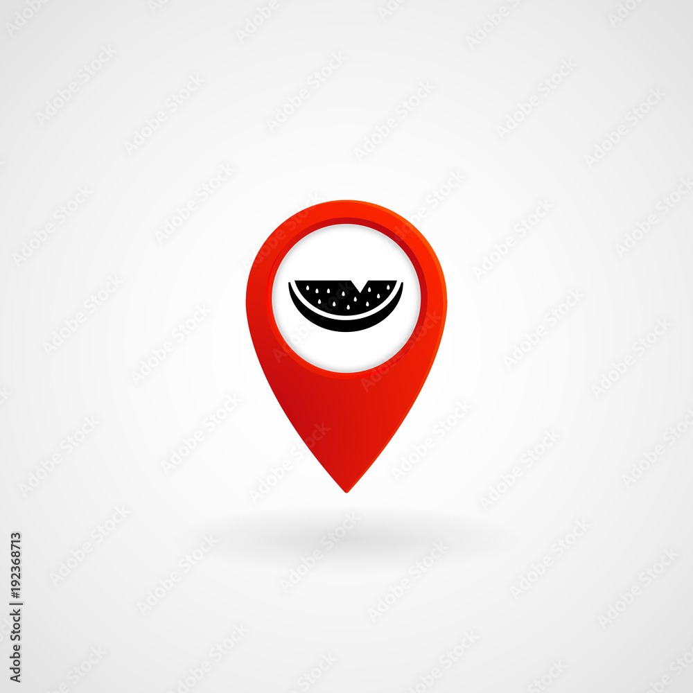 Red Location Icon for Greengrocer, Vector, Illustration, Eps File Red Location Icon for Greengrocer, Vector, Illustration, Eps File