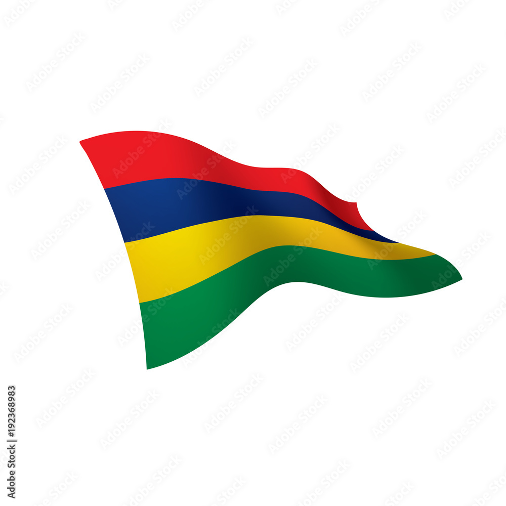 Obraz premium Mauritius flag, vector illustration