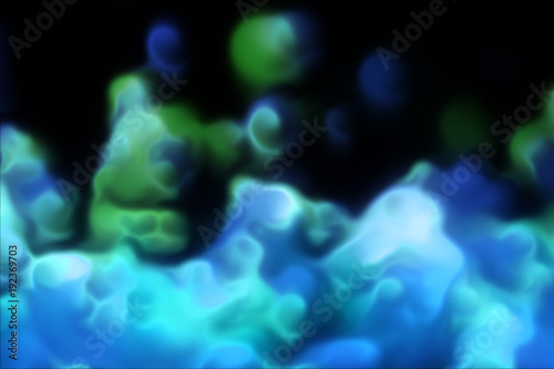 Fototapeta Naklejka Na Ścianę i Meble -  Realistic blue  fire or plasma isolated on black background. 3d rendering