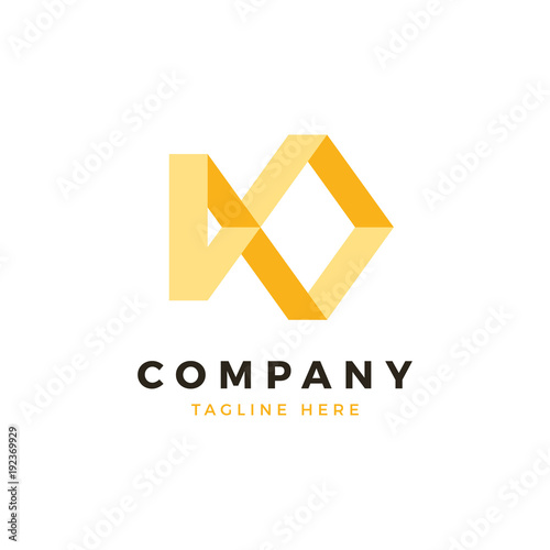 Geometric Gold Fish Logo Design