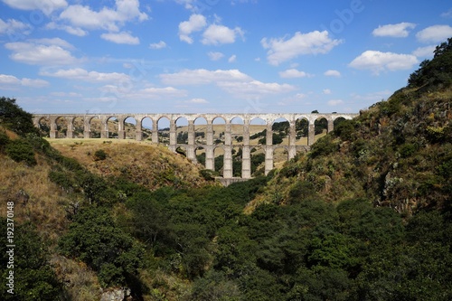 Arcos del Sitio (Arcos Site) historic aqueduct in Tepotzotlan, Mexico