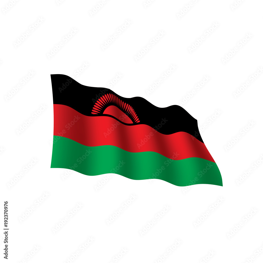 Naklejka premium Malawi flag, vector illustration