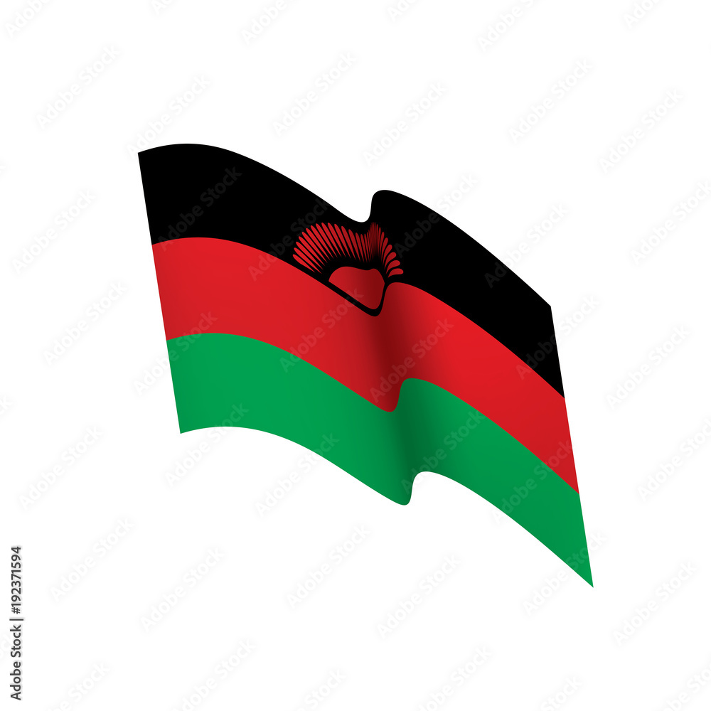 Naklejka premium Malawi flag, vector illustration