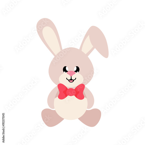 cartoon cute bunny sitting with tie