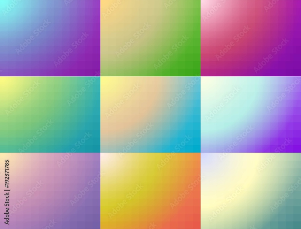 Colorful Vector Background Set. 