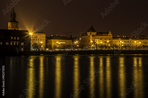 Night view on Prague historic centre