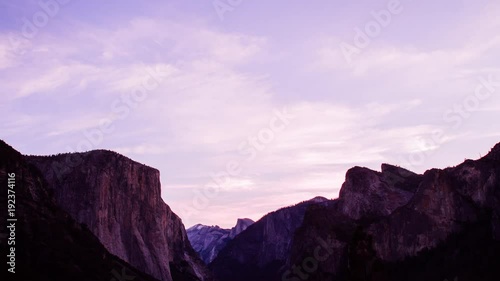 Time Lapse - Beautiful Sunrise at Yosemite National Park Valley, California photo