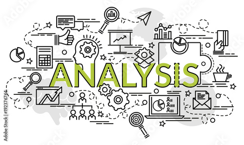 Flat colorful design concept for Analysis. Infographic idea of making creative products..Template for website banner, flyer and poster.
