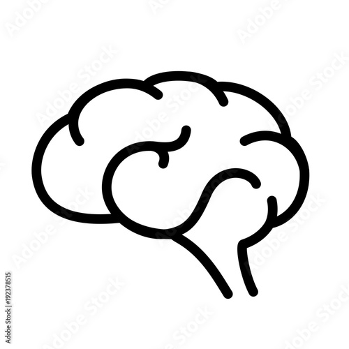 Brain outline vector icon photo