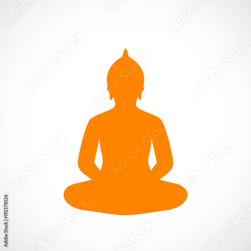 Gautama Buddha vector silhouette icon