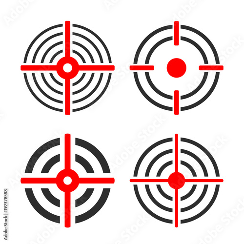 Shooting target circles vector set
