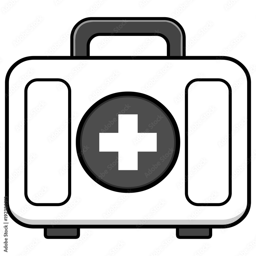 Obraz premium First Aid Kit Illustration - A vector cartoon illustration of a First Aid Kit.