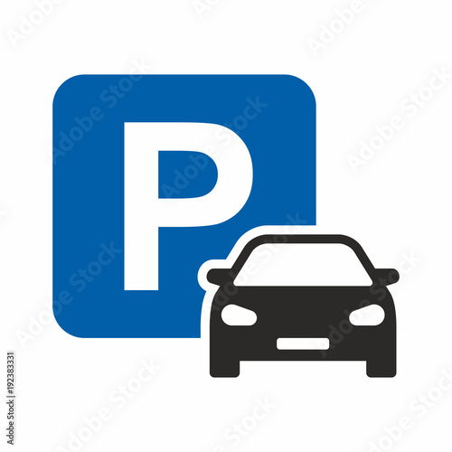 Canvastavla Car parking icon