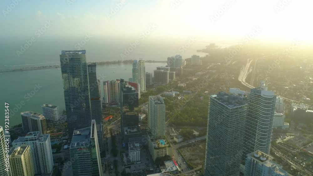 Aerial drone video sunset Brickell Miami Florida 4k 60p Aerial drone video sunset Brickell Miami Florida 4k 60p