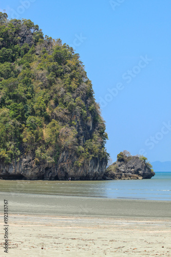Mountain side at beach and sea in Thailand