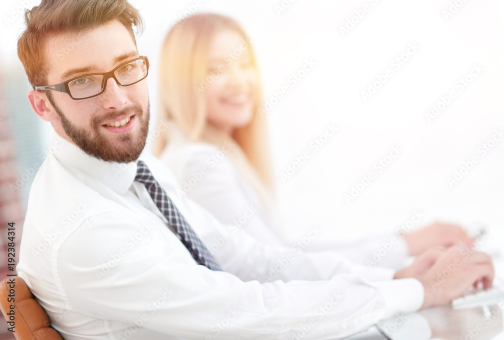 experienced programmer sitting in front of the monitor. experienced programmer sitting in front of the monitor.