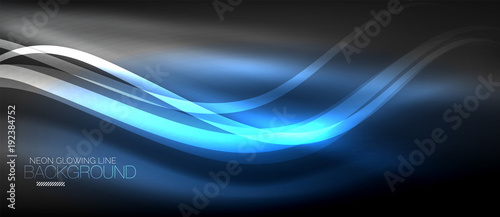 Neon elegant smooth wave lines digital abstract background