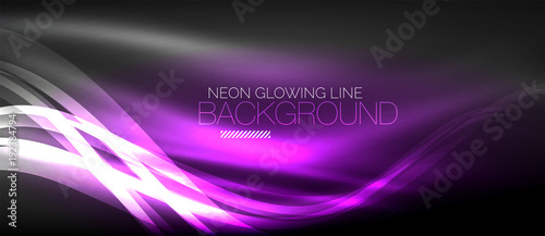 Neon elegant smooth wave lines digital abstract background