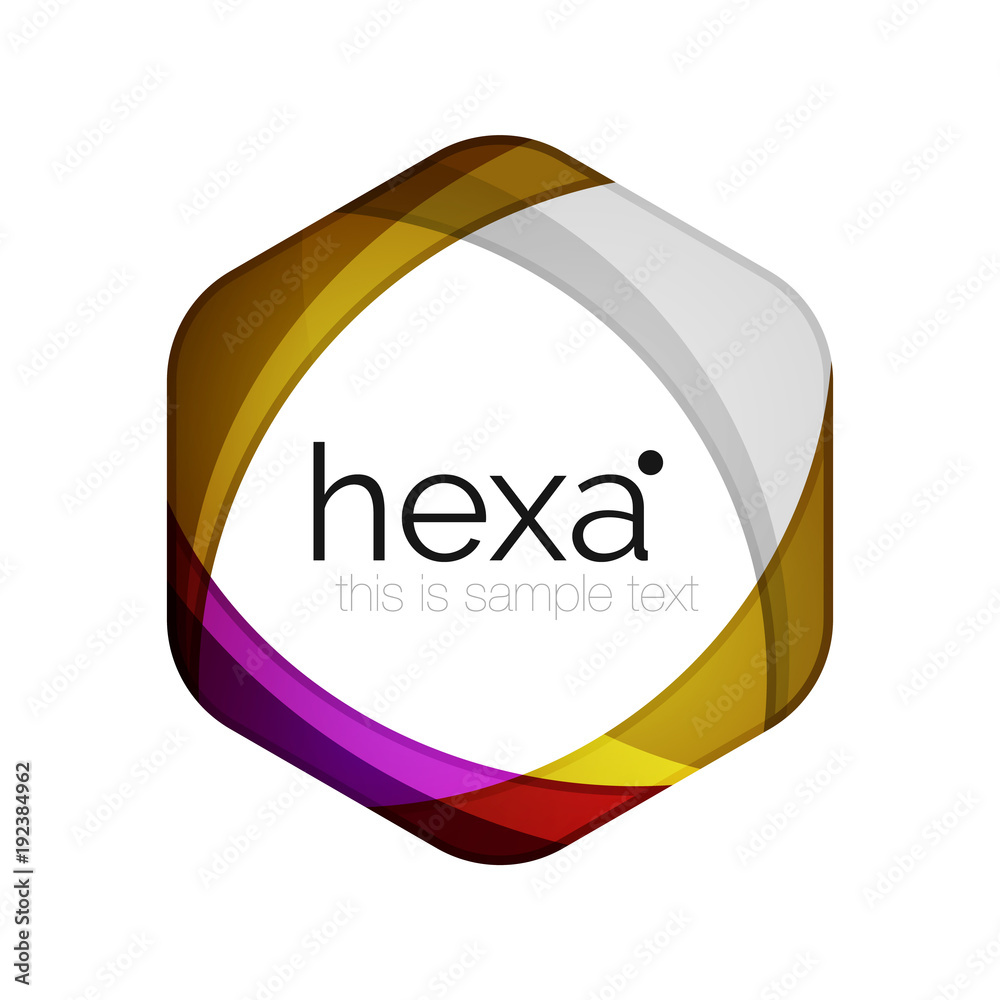 Clean professional business hexagon emblem Clean professional business hexagon emblem