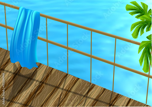 beach towel and sea