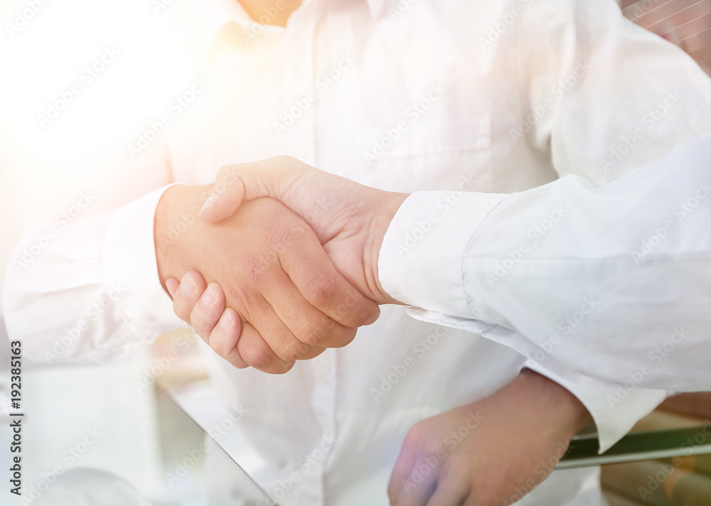 close-up handshake of business colleagues. close-up handshake of business colleagues.