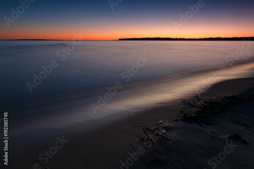 sandy beach after sunset