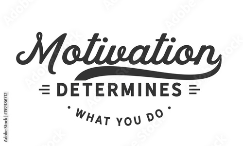 motivation determines what you do