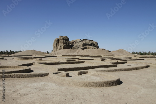 Ancient adobe temple in Kerma, Sudan photo