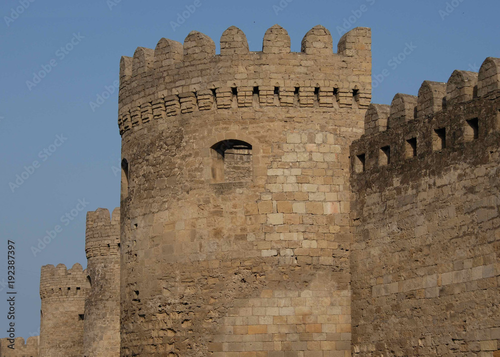 Walls of the Old City in Baku, Azerbaijan