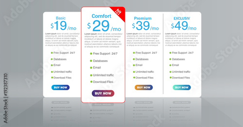 Vector pricing table template.EPS10