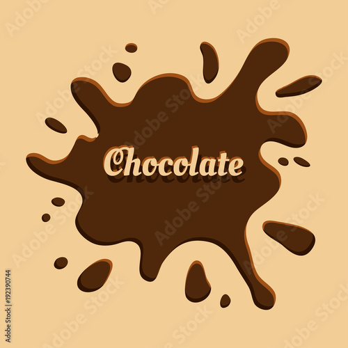 Brown chocolate background with splash. Vector illustration