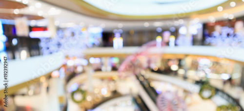 Abstract blur modern shopping mall interior defocused background