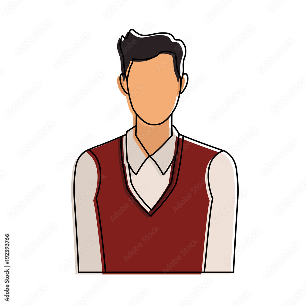 Businessman faceless profile icon vector illustration graphic design