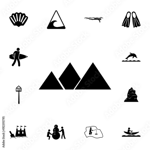 egyptian pyramids icon. Set of tourism icons. Signs of collection, simple icons for websites, web design, mobile app, info graphics photo