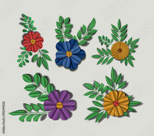 cute flowers set icons vector illustration design © grgroup
