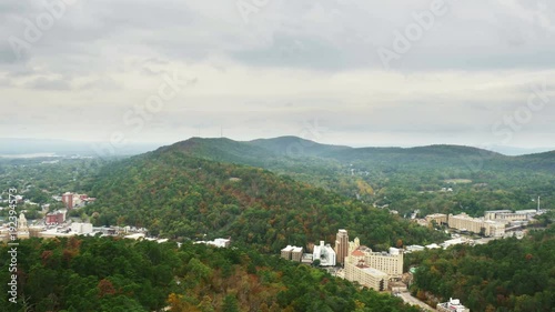 Hot Springs Arkansas Aerial View of Mountain and Town Time Lapse