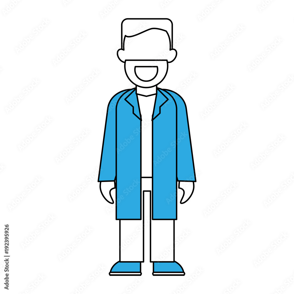 Doctor with gown faceless avatar icon vector illustration graphic design