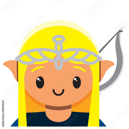 Vector cute elf colorful isolated