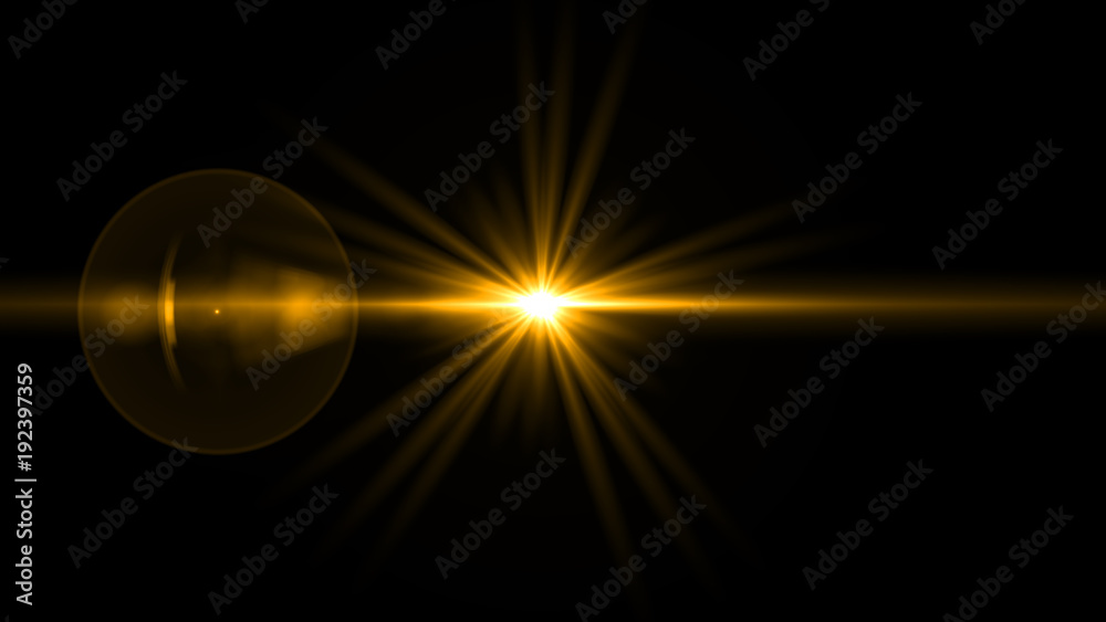 glowing abstract sun burst with digital lens flare.can your adjust the  color of the light rays using adjustment layer like Gradient Selective  Color, and create sunlight, optical flare Stock-Foto