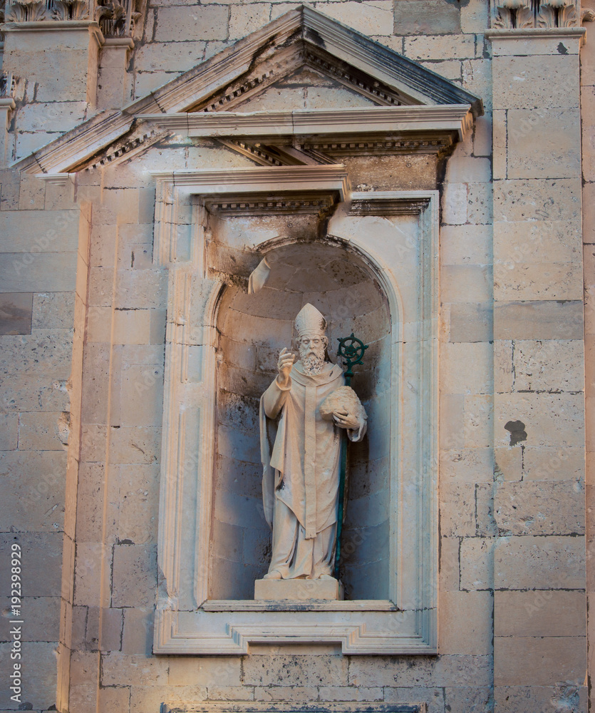 religious statue in Dubrovnik Croatia 
